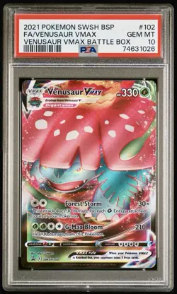 Pokemon 2021 TCG Venusaur VMAX Sword & Shield Promo Card SWSH102 FA PSA 10 🔥 - Image 1