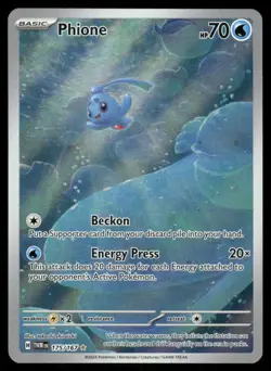 Pokemon Cards Phione 175/167 Twilight Masquerade Illustration Rare NM - Image 1