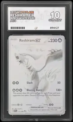 Pokemon TCG- Reshiram EX-White Flare Card 173/086- Ace 10 Perfect Subgrades, UK - Image 1
