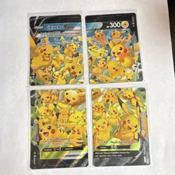 Pokemon Pikachu V-UNION 4 Card Lot Holo English Nintendo TCG - Image 1