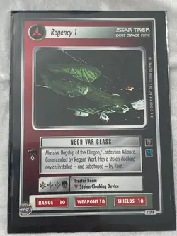 Star Trek CCG Mirror, Mirror REGENCY 1 Rare Card NEVER PLAYED - Image 1