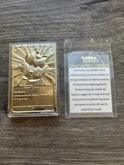 Pokemon 1999 Gold Plated Trading Card Burger King Promo Togepi COA Authentic - Image 2
