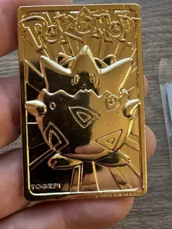 Pokemon 1999 Gold Plated Trading Card Burger King Promo Togepi COA Authentic - Image 3