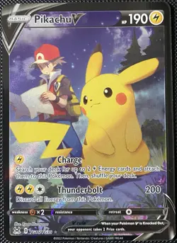 Pikachu V TG16/TG30 Swsh11: Lost Origin Trainer Gallery Holo - Pokemon Card - Image 1