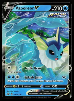 Vaporeon V SWSH150 Holo Sword & Shield Promo Pokemon Card - Image 1