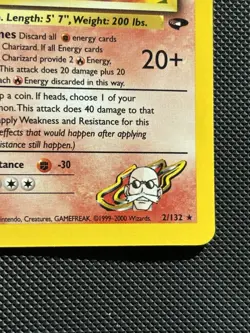 Pokemon Blaine's Charizard Gym Challenge Holo Card 2/132 - Image 4
