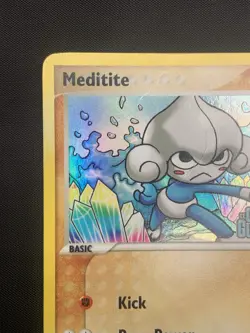 Meditite 56/100 EX Crystal Guardians Stamped Reverse Holo Pokemon TCG Card - Image 2