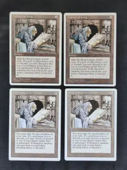 4X Library of Leng Magic The Gathering 2- Revised 2- 4th Edition NM See Pics - Image 1
