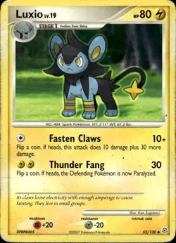 Luxio Uncommon Diamond and Pearl 52/130 Lightning Normal Pokemon Card - Image 1