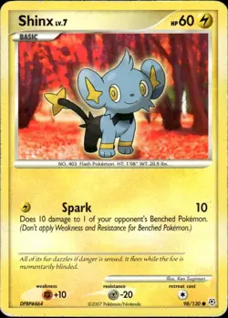Shinx Common Diamond and Pearl 98/130 Lightning Normal Pokemon Card - Image 1
