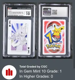 Pokemon CGC 10 Mewtwo Red King Of Spades 10Th Anniv Poker 2006 Japanese - Pop 1 - Image 4