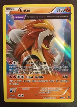 Pokemon TCG Entei 15/98 XY Ancient Origins Holo Rare Lightly Played - Image 1