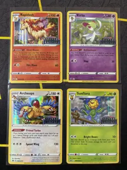 Silver Tempest Stamped Promo Set 4x Sunflora, Rapidash, Kirlia, Archeop MINT! - Image 1