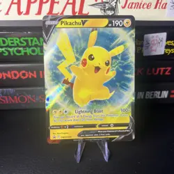 Pikachu V - SWSH198 Sword & Shield full art holo Rare Promo Pokemon TCG NM - Image 1