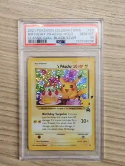 2021 POKEMON CELEBRATIONS CLASSIC COLL #24 BIRTHDAY PIKACHU-HOLO PSA 10 - Image 1