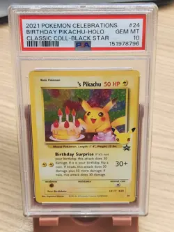 2021 POKEMON CELEBRATIONS CLASSIC COLL #24 BIRTHDAY PIKACHU-HOLO PSA 10 - Image 2