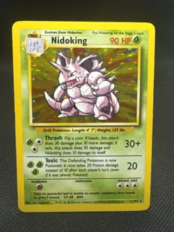 Nidoking 011/102 Base Set Holo HP/Damaged Pokemon TCG - Image 1
