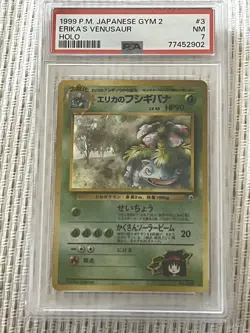 Pokemon TCG 1999 Japanese Gym 2 Erika's Venusaur Holo #003 | PSA 7 - Image 1