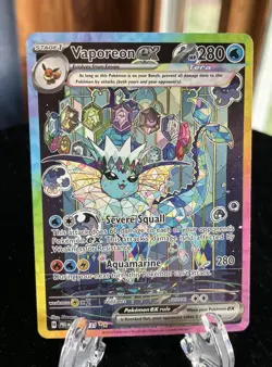 Pokemon Vaporeon ex Sv: Prismatic Evolutions Rare Holo 149/131 Pack Fresh - Image 2