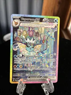 Pokemon Vaporeon ex Sv: Prismatic Evolutions Rare Holo 149/131 Pack Fresh - Image 3