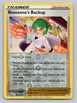Reverse Holo Roseanne's Backup 148/172 Uncommon Brilliant Stars Pokemon - Image 1