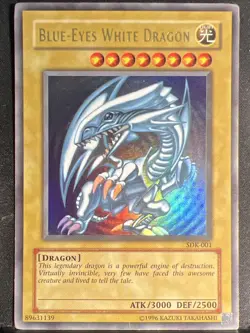 YuGIOH BLUE EYES WHITE DRAGON ULTRA RARE SDK-001 FADED - Image 1