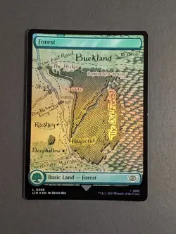 MTG - 1x Foil Full Art Forest #280 - Lord of the Rings Tales of Middle Earth NM - Image 3