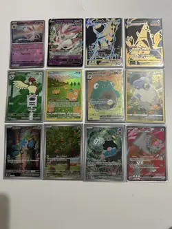 Pokemon TCG Prismatic MasterBall Sylveon & Rare Lot of 11 Assorted Full Art - Image 1