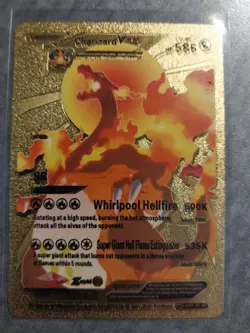 CHARIZARD VMAX Gold Foil Fan Art ULTRA RARE POKEMON NM - Image 1