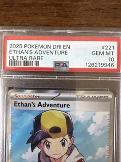 ETHAN'S ADVENTURE 221/182 PSA 10 POKEMON DRI DESTINED RIVALS ULTRA RARE Gem Mint - Image 2