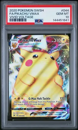 Pokemon Pikachu VMAX 044/185 Swsh04: Vivid Voltage Holo PSA 10 - Image 1