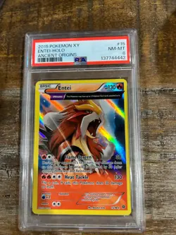 POKEMON 2015 XY Ancient Origins ENTEI Holo #15 PSA 8 RARE - Image 1