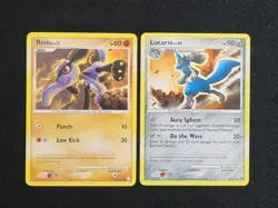 Pokemon Riolu 117/146 DP Legends Awakened & Lucario 53/127 Platinum Non Holo LP - Image 1