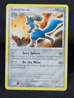 Pokemon Riolu 117/146 DP Legends Awakened & Lucario 53/127 Platinum Non Holo LP - Image 3