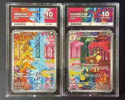 Pokemon Deerling & Sawsbuck Temporal Forces Sequential ACE 10 Graded Cards - Image 1