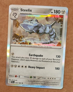 Pokemon- Steelix 125/182- Paradox Rift- Rare Holo Card - Image 1