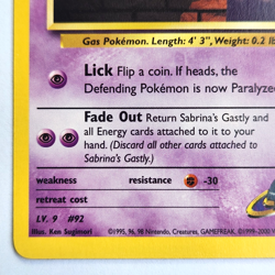 Sabrina's Gastly 96/132 Pokemon TCG Gym Challenge NM Vintage 2000 Card - Image 5
