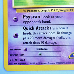 Sabrina's Abra 94/132 Pokemon TCG Gym Challenge NM Vintage 2000 Card - Image 5