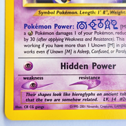 Unown [M] 49/75 Pokemon TCG Neo Discovery NM Vintage 2001 Card - Image 5