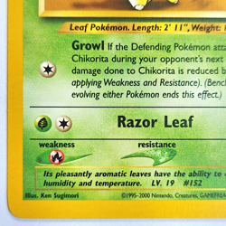 Chikorita 54/111 Pokemon TCG Neo Genesis NM Vintage 2000 Card - Image 5