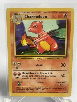 Pokemon Card Charmeleon Base Set 24/102 Uncommon Unlimited MP-HP - Image 2