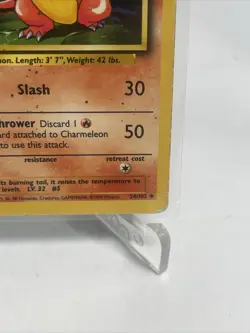 Pokemon Card Charmeleon Base Set 24/102 Uncommon Unlimited MP-HP - Image 5