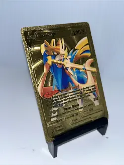 Zacian V Metal Gold Foil Pokemon Card Fan Art Display Card HP220 - Image 3