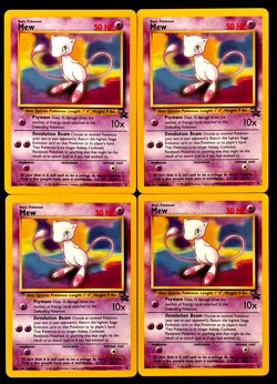 Mew (Set of 4) WOTC Black Star Promo 8 Vintage Pokemon TCG Cards - Never Played - Image 1