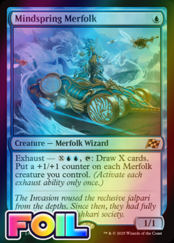 x1 Mindspring Merfolk DFT Aetherdrift MTG 51 FOIL RARE M/NM 1x - Image 1