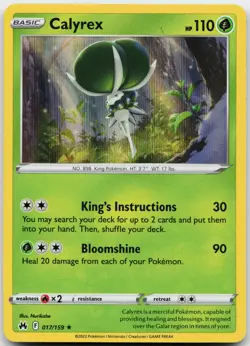 Calyrex 017/159 Holo Rare Crown Zenith Pokemon Holo Near Mint - Image 1