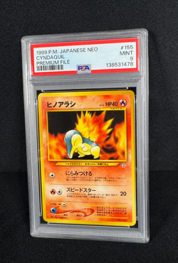 Pokemon Cyndaquil Japanese NEO 1999 Premium File #155 Pokemon PSA 9 MINT - Image 3
