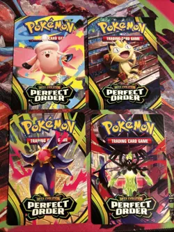 Pokemon TCG Perfect Order Trainer Tips Cards Pre Release Kit Card Full Set Of 4 - Image 1
