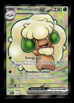 Whimsicott ex 157/086 SV: White Flare Ultra Rare Pokemon TCG - Image 1
