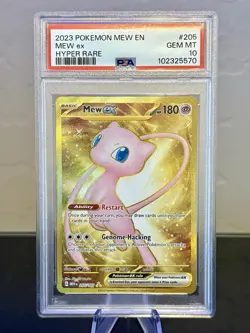 2023 POKEMON MEW EN-151 MEW EX HYPER RARE #205 PSA 10 - Image 1